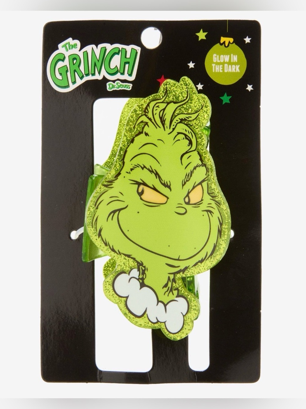 NWT Her Dr Seuss The Grinch Glow in the Dark hair claw clip